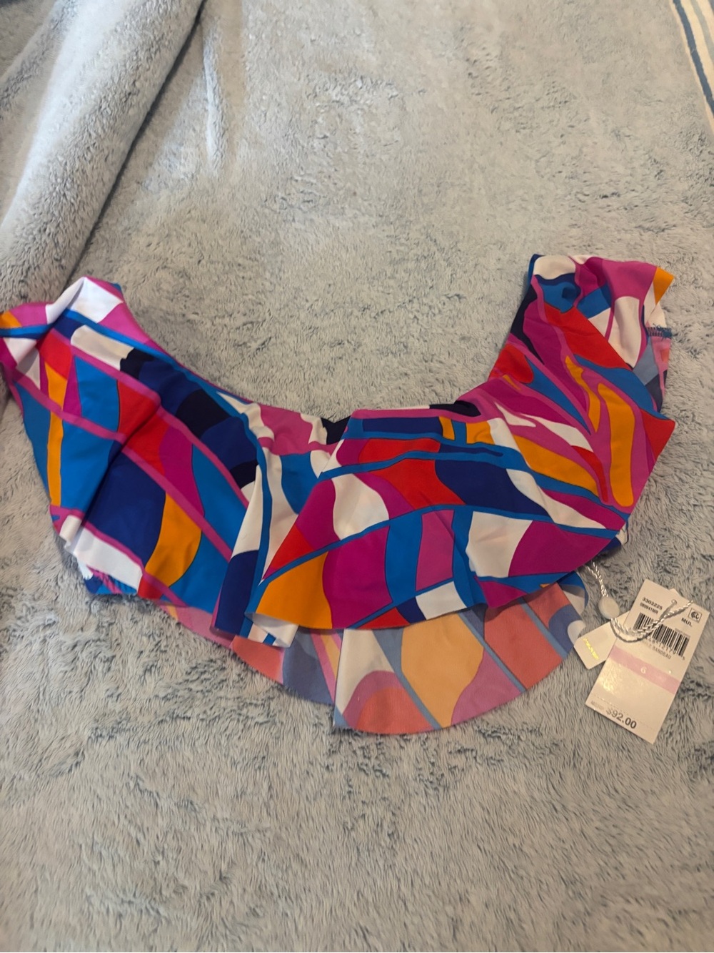 Trina Turk Multicolor Abstract Print Bikini Top - Pink Blue Yellow Orange